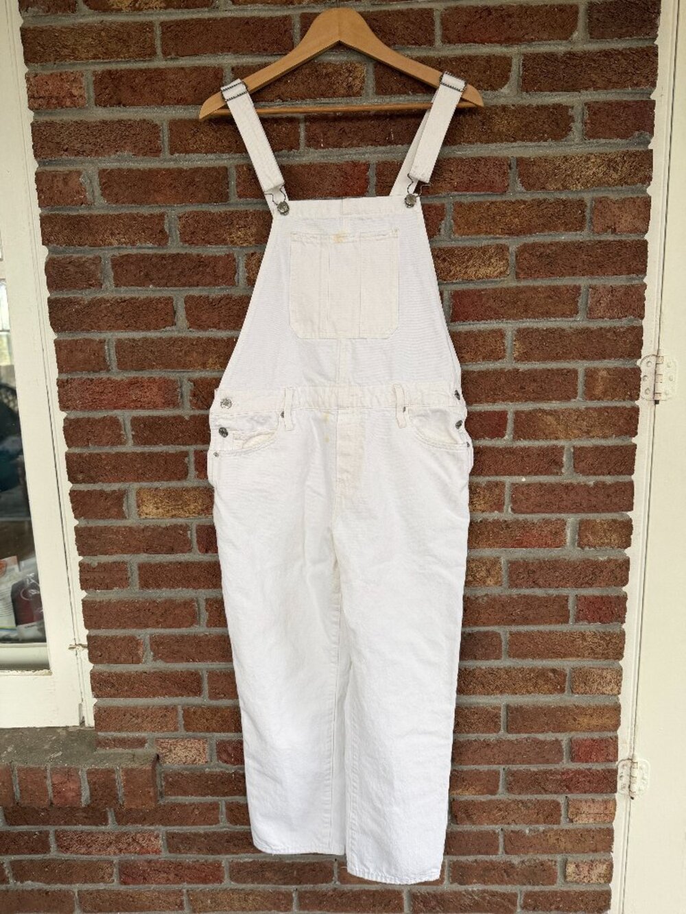 lucky brand white overalls * denim * boyfriend overall * large